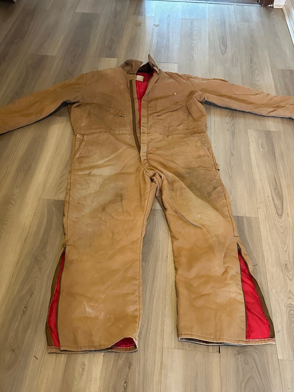 Vintage walls Blizzard PRUf Insulated work coverall 2XL tall duck canvas tan